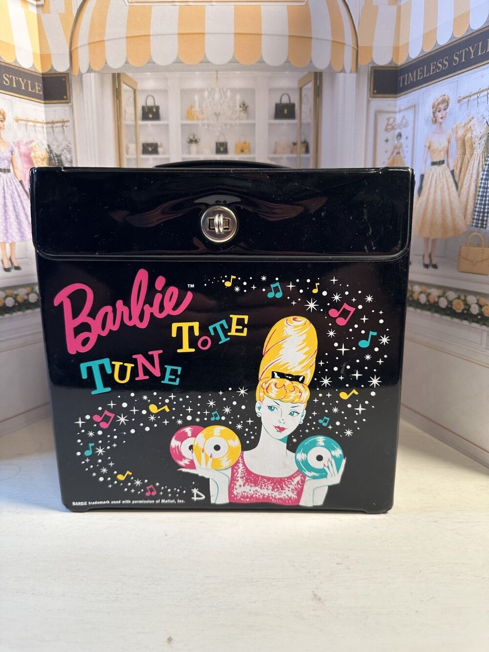 1996 Bandstand Convention Vinyl Barbie Tune Tote, Autograph book, Accessories